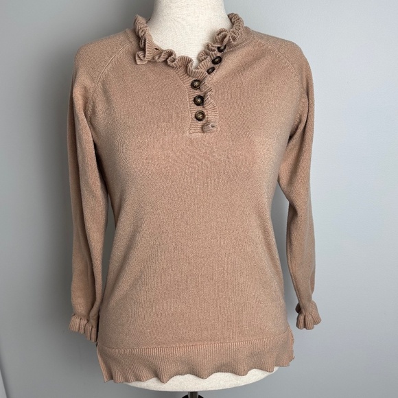Ruffle Sweater with Buttons - Picture 1 of 8